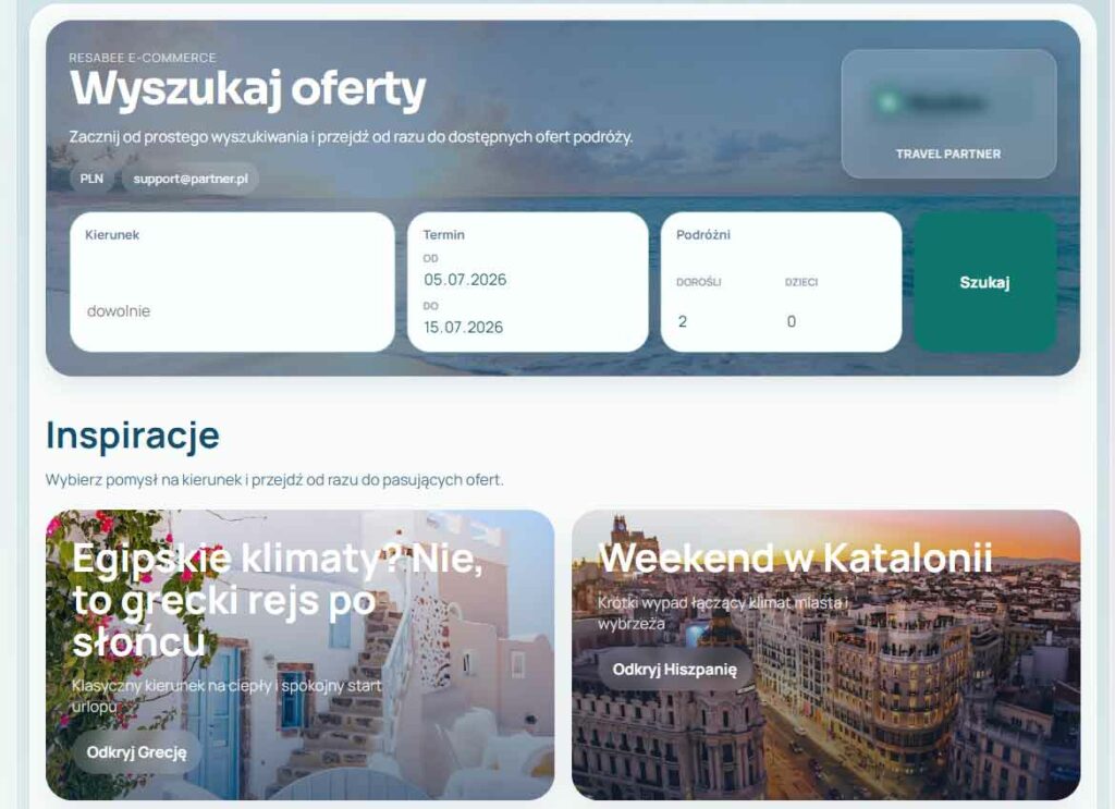 moduł rezerwacyjny dla branży turystycznej zrobiony w ramach PoC